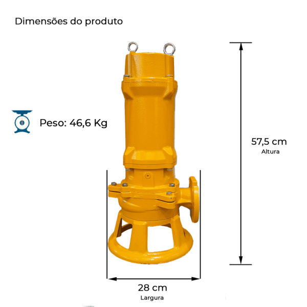 BOMBA TRITURADORA SUBMERSÍVEL 65TSBT 4,0 CV TRIFÁSICO 380V